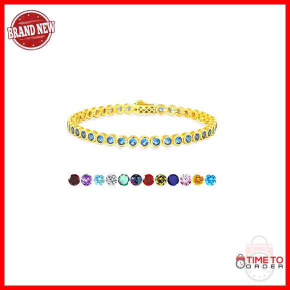 Sterling Silver Tennis Bracelet Elegant Minimal Classic Bezel Setting 7 Inch